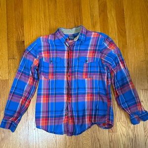Polo by Ralph Lauren red and blue plaid flannel shirt. Size L
